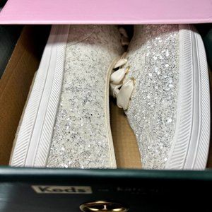 Keds Women's Champion Kate Spade Glitter Sneaker in Cream